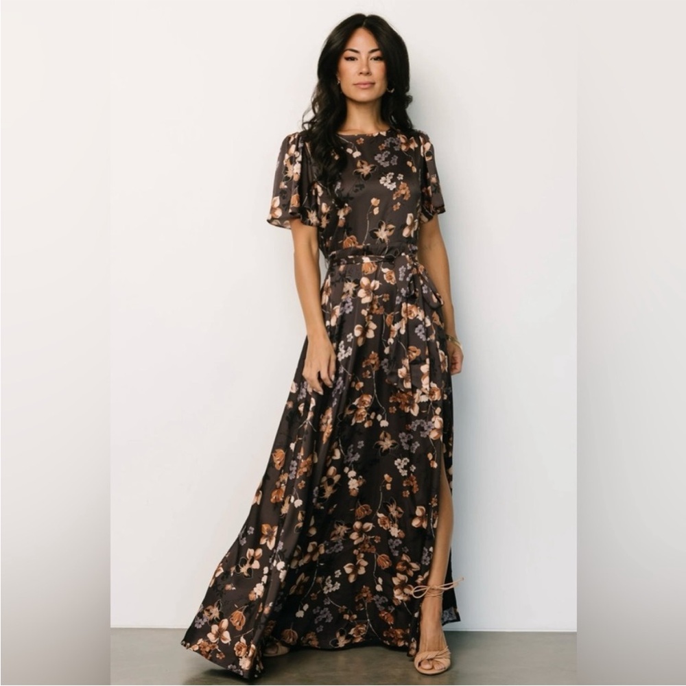 Baltic Born Black Floral Maxi Dress